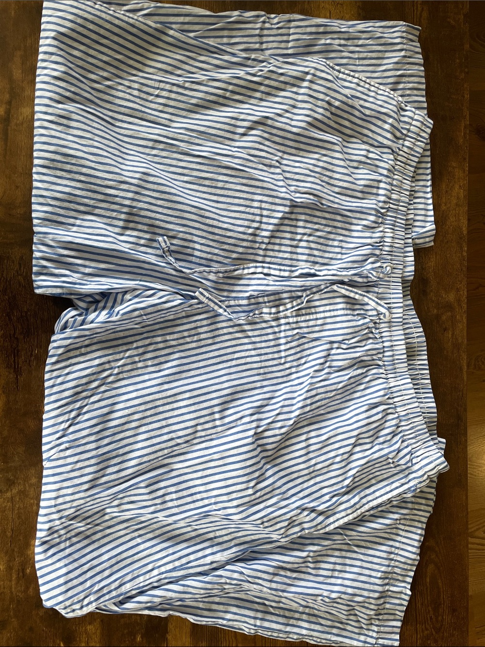 H&M Blue and White Striped Men’s Drawstring Hybrid Shorts